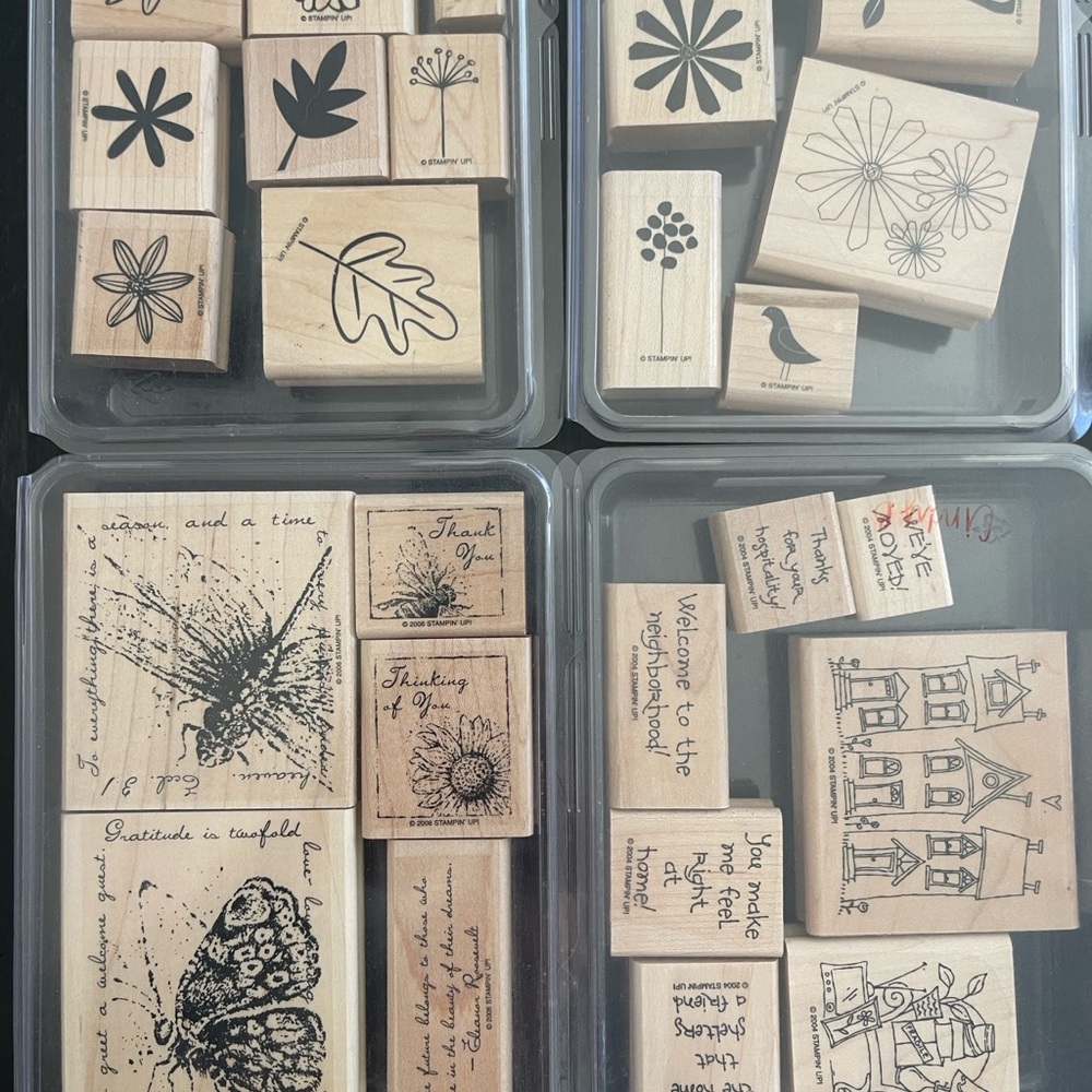 Wooden Stamp Set with Nature and Home Designs by Stampin Up